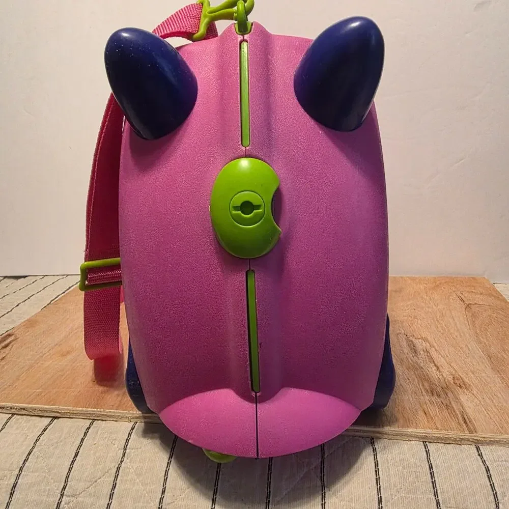 Trunki Trixie ride-on Kid's Suitcase pink & purple, purple and lime green wheels